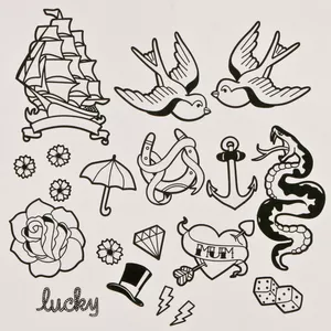 Image produit Sticker mural tatouages sur Shopetic