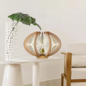Image produit Lampe sur socle en bois et coton ECHINO sur Shopetic