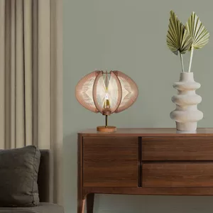 Image produit Lampe sur pied en coton et bois ECHINO sur Shopetic