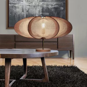 Image produit Lampe sur pied en coton et bois ETIOLA sur Shopetic