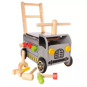 Image produit Chariot de marche en bois Engin de chantier  - Chariot de marche en bois sur Shopetic