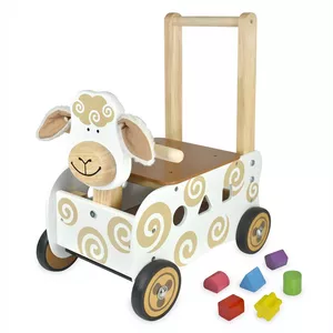 Image produit Chariot de marche en bois 3 en 1 Marron Mouton Gaston  - Chariot de marche en bois sur Shopetic