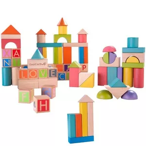 Image produit Cubes & Blocs de construction Abécédaire 80 pièces - Jouets bois sur Shopetic