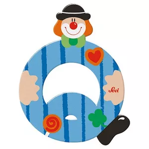 Image produit Lettre Q en Bois Clown  - Jouets en Bois décoration sur Shopetic