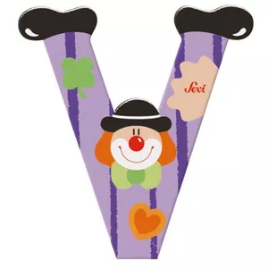 Image produit Lettre V en Bois Clown  - Jouets en Bois décoration sur Shopetic