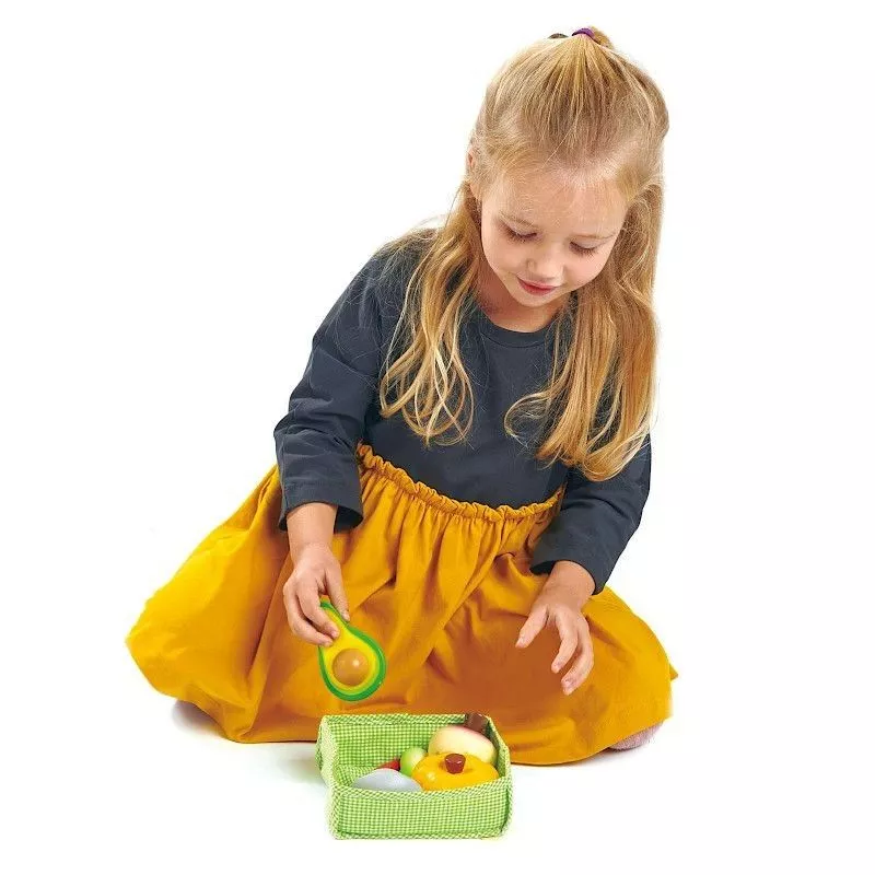 Jouet Dinette Marchande en bois Panier osier Charcuterie - Jouets bébé 3 ans  - Tender Leaf Toys