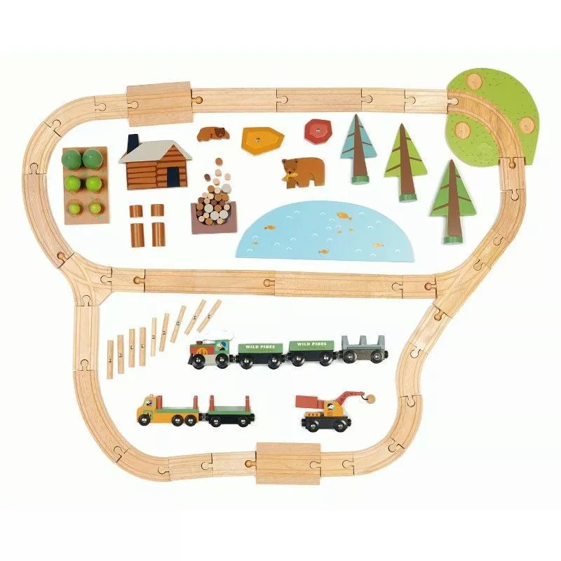 Circuit de train enfant en bois Pins Sauvages Tender Leaf Toys -Dröm