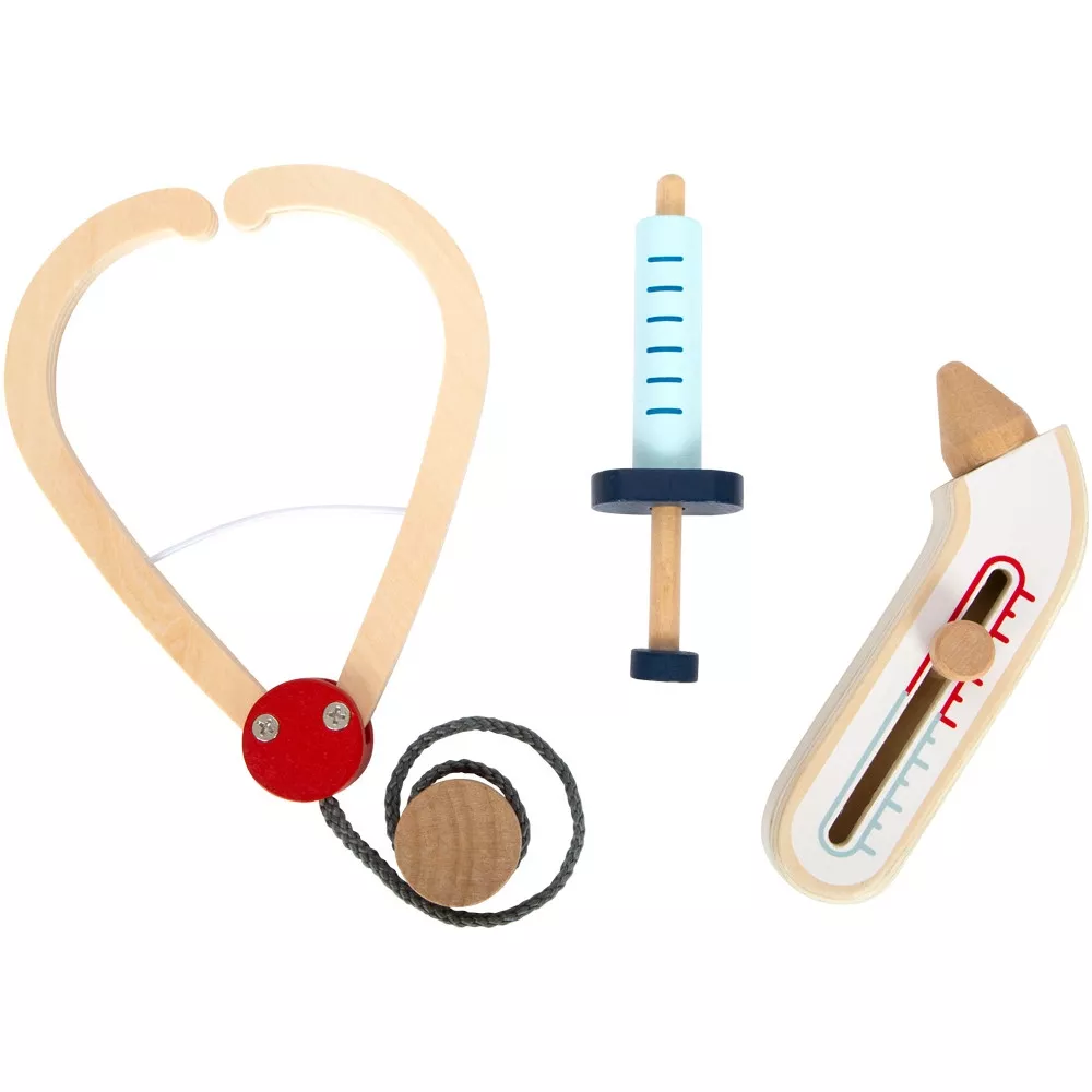 Malette de docteur avec stéthoscope, jouet en bois de legler