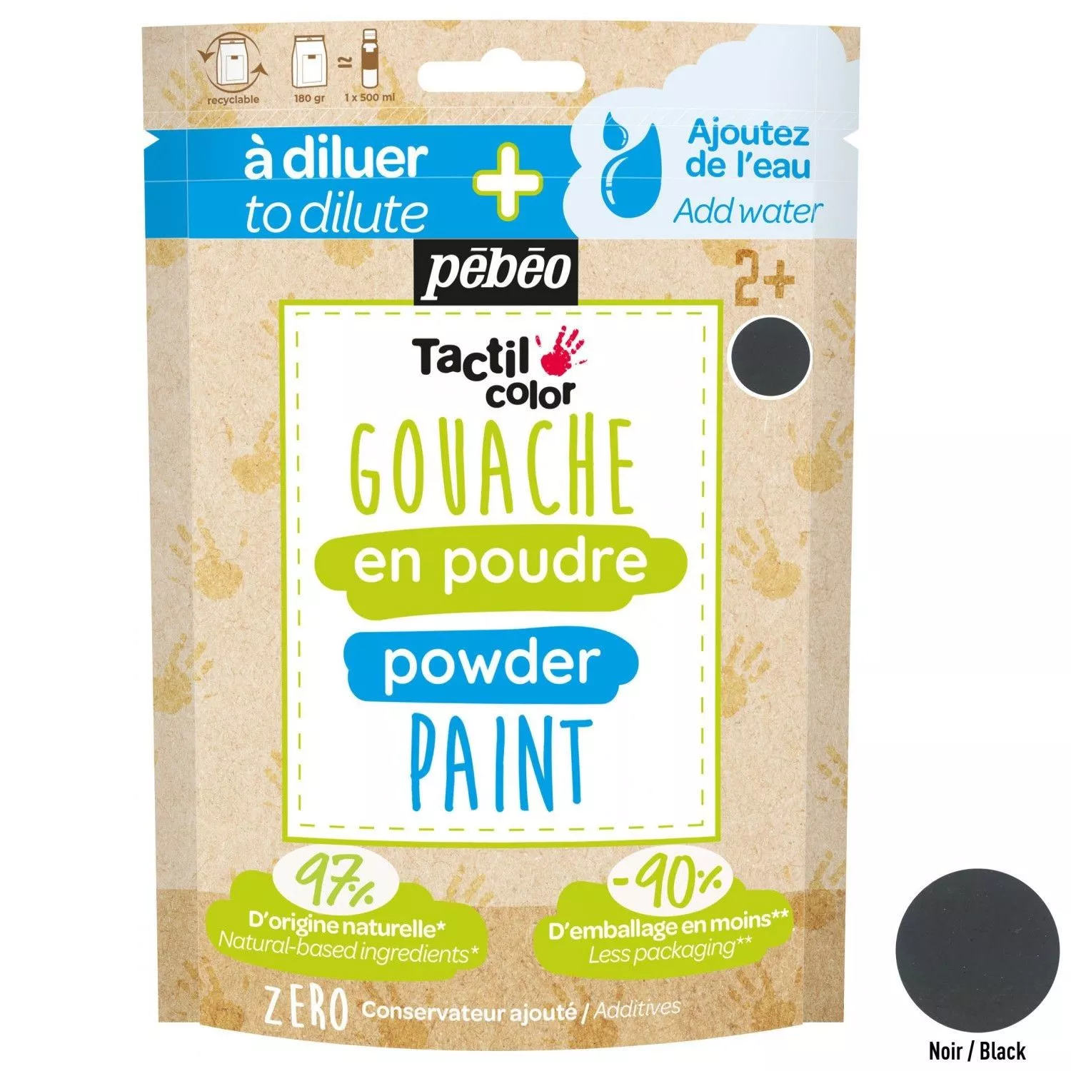 Peinture enfant Gouache en poudre Tactilcolor 100g - Gouache
